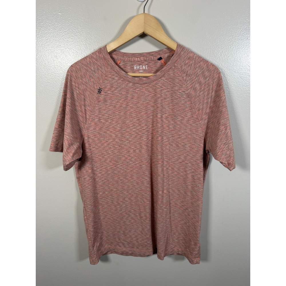 Rhone Reign Spacedye Short Sleeve Tee Medium Coral Heathered Activewear